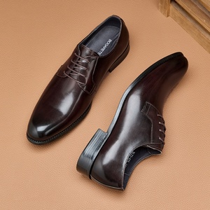 Chaussures Derby en cuir véritable marron pour hommes, style britannique, bout pointu, faites à la main, pour affaires et occasions formelles - Product Image 5