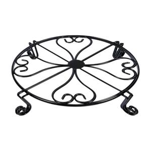 Support de pot de fleurs en fer forgé TJ-037, 24 pouces de diamètre, design traditionnel, durable, pour usage extérieur et intérieur, jardin, balcon, bureau, sol - Product Image 3