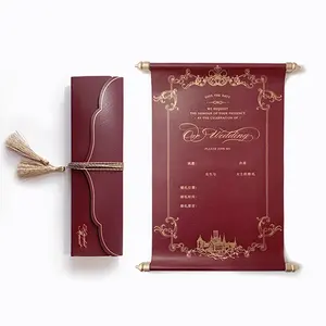 High quality custom Classic wedding scroll invitations for marriage