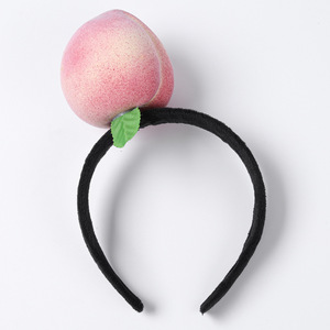 Serre-tête à pince noire avec simulation 3D de fruits et légumes pour fête - Product Image 4