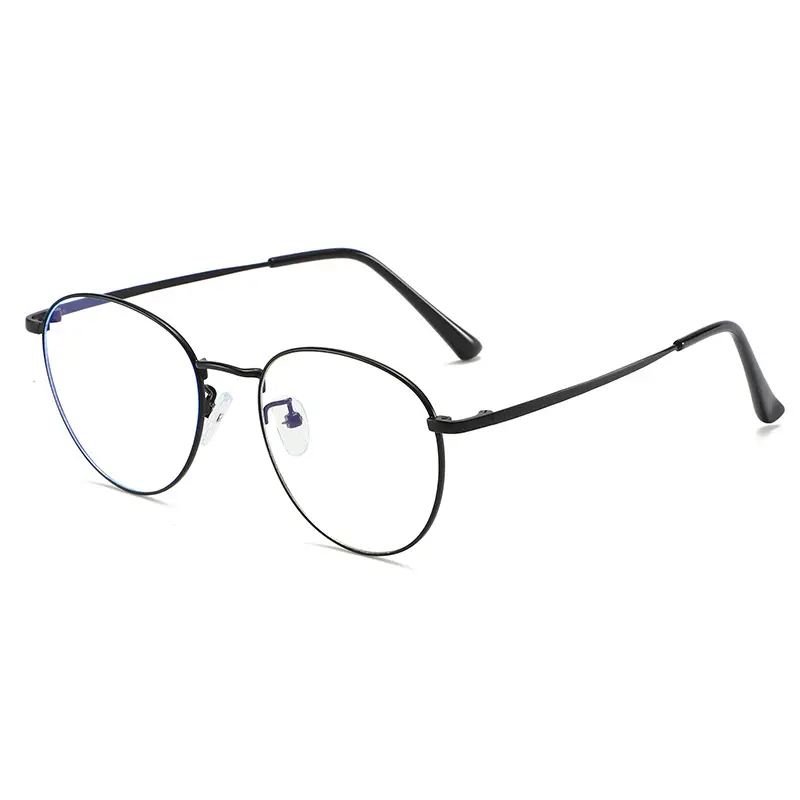 2021 Metal Round bluelight glasses black mirror blu ray spectacle anti blue light glasses classic Eyeglasses Frame