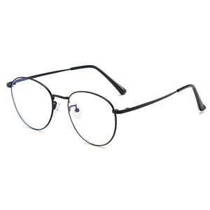 Gafas Redondas de Metal con Filtro de Luz Azul <span class=keywords><strong>2021</strong></span>, Espejo Negro, Gafas con Protección Anti Luz Azul, Montura Clásica - Product Image 1