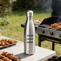 Bouteille en acier inoxydable Topjlh pour sublimation, 500 ml, forme canette de cola, avec revêtement lisse, pour transfert thermique DIY, design personnalisé