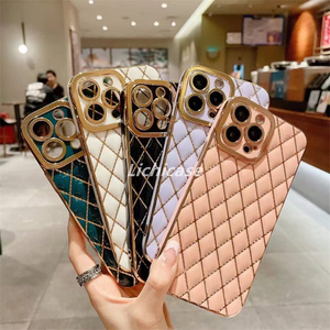 Lichicase Fashionable Golden Rhombus Cell Phone Cover For vivo Y91 Y93 Y95 Anti-shock Bumper Case