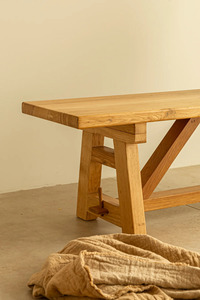 Banco Moderno Rústico de Madera Maciza para Comedor de Hotel, Sala de Estar, Muebles para Sentarse con Acabado de Madera Natural y Diseño Duradero - Product Image 6