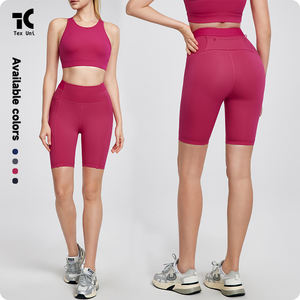 Pantalones cortos de yoga antibacterianos con bolsillo flotante <span class=keywords><strong>lateral</strong></span> para senderismo profesional multifuncional para mujer - Product Image 4