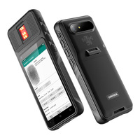 UNIWA F501 5 pulgadas portátil PDA Android escáner de código de barras lector de huellas dactilares biométrico teléfono