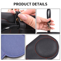 Étui à lunettes de soleil en cuir PU Bestclean Travel avec sangle à crochet, sac de protection portable pour lunettes, logo personnalisé, OEM ODM Factory