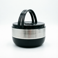 Ensemble de 3 chauffe-plats portables personnalisables avec logo, 2L, 5L, 9L, en acier inoxydable isolé, avec poignée