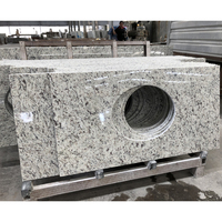 Comptoirs de salle de bain et de cuisine en granit préfabriqué blanc rose Brésil personnalisé Guanmay, éviers sous plan, dessus de meuble-lavabo, dessus de table