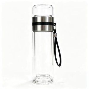 Double Walled Glass Tea Infuser Cup With <b>Filter</b> Portable Sealed <b>Water</b> <b>Bottle</b> For Business Gifts - Product Image 5