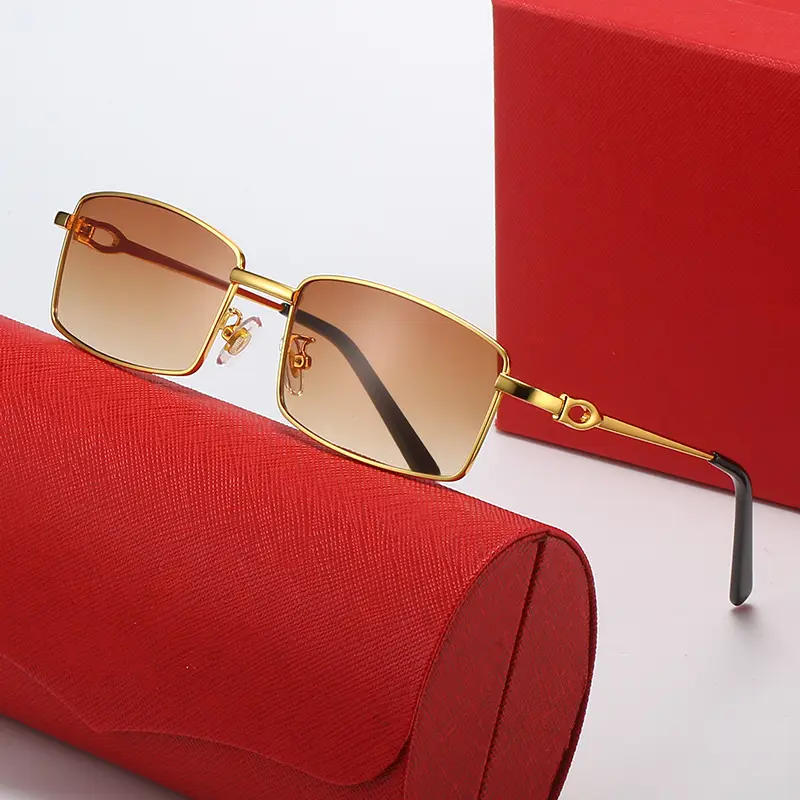 Luxury Brand Designer Sunglasses Classics Square Rimless Glasses Sun Unisex UV400 Fashion Eyewear Designer Wallet