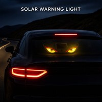 Lampe LED Solaire Œil de Diable pour Pare-Brise de Camion, Lampe Emoji Dynamique, Lampe d'Ambiance pour Vitre Triangulaire, Accessoires Auto Étanche