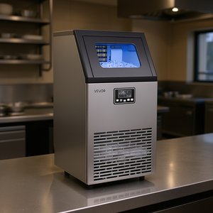 Fabbricatore di Ghiaccio Indipendente in Acciaio Inossidabile, 120 Libbre/24H, Capacità di Stoccaggio 28 Libbre, Attrezzatura Commerciale per Cucina - Product Image 2