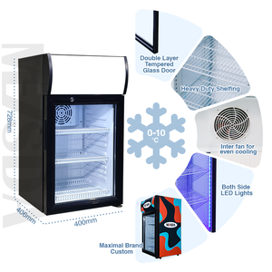Meisda SC40B 40L Mini Cửa Kính Đơn Quầy Hàng Đầu Bia Nước Trái Cây Đồ Uống Lạnh Hiển Thị Tủ Lạnh - Product Image 3