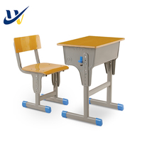 Ensemble de meubles en bois pour salle de classe, bureau et chaise pour élèves, table et chaise réglables individuelles pour l'école primaire