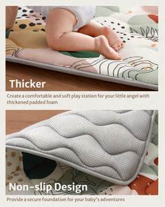 Tapis de jeu pour parc pour bébé, épaissi, doux, 50x50, avec fond antidérapant, pliable et lavable en machine, pour bébés et tout-petits - Product Image 6
