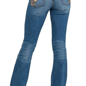 Novedad 2025: Chaqueta vaquera casual de mujer, estilo único, bordada, lavada, a la moda, con cintura ajustada y pantalones vaqueros acampanados personalizados. - Product Image 3