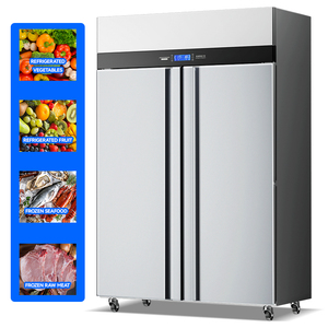 Réfrigérateur-congélateur commercial OEM 2 portes 860L en acier inoxydable vertical avec refroidissement par air et fonctions de dégivrage AI - Product Image 1