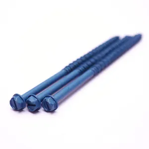 High strength steel blue Slotted hex flange head concrete tapcon masonry screw