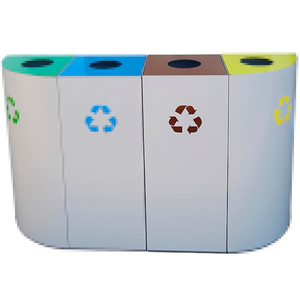Bidone per Riciclaggio 65 L Marrone Quadrato per Uso Esterno - Product Image 1