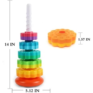 Baby-Drehrad-Spielzeug Regenbogen-Drehturm Stapelspielzeug für Kleinkinder Montessori Pädagogisches Lernspielzeug Sensorisches Spielzeug Geschenk - Product Image 5