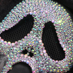 หน้ากากประดับเพชรหรูหรา งาน DIY สำหรับงานปาร์ตี้แฟนซี ฮาโลวีน หน้ากากตกแต่งสุดหลอน - Product Image 3