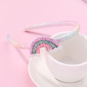 Diadema de Moda Infantil con Degradado de Brillo Arcoíris para Fiesta de Navidad, Accesorios para el Cabello de Plástico y Tela, Talla Única para Niñas - Product Image 4
