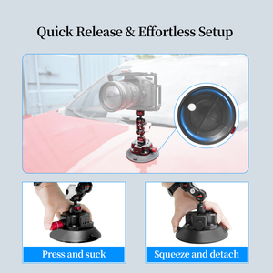 Soporte de cámara con ventosa de 6 pulgadas para grabación de video en la carrocería del coche o cualquier superficie lisa, compatible con cámaras de acción y DSLR - Product Image 2