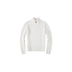 Suéter de cuello alto informal con logotipo personalizado OEM y ODM, jersey de manga larga con cremallera y giros de masa frita, éxito de ventas - Product Image 2