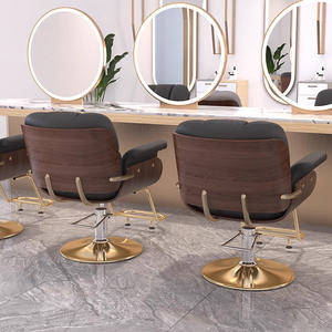 Silla de Oficina Ejecutiva de Alta Comodidad, Silla de Barbero Giratoria Moderna con Marco de Hierro y Material de PU Ajustable para Muebles de Salón - Product Image 3