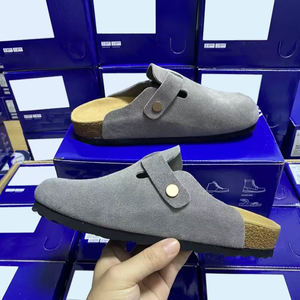 Mules et sabots unisexes de luxe en daim véritable de haute qualité, style <span class=keywords><strong>Birkenstock</strong></span>, sabots en liège pour femmes, pantoufles en cuir de luxe - Product Image 1