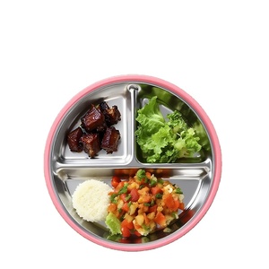Assiette d'apprentissage écologique pour tout-petits avec ventouse puissante, en acier inoxydable incassable, pour l'alimentation des bébés - Product Image 6