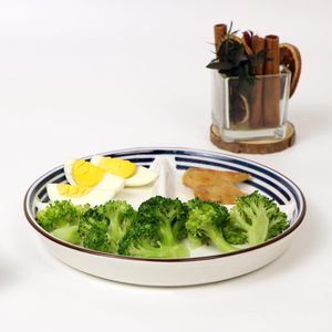 Placa de control de porciones de cerámica de 8 pulgadas, equilibrio de comidas saludables, placa divisoria de <span class=keywords><strong>dieta</strong></span> para adultos, diabetes y dietas bariátricas - Product Image 5