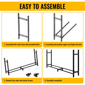 Soporte de estante de troncos multifunción de hierro resistente, estante de leña de carga de 450 libras con ruedas para su juego de chimenea y accesorios - Product Image 4