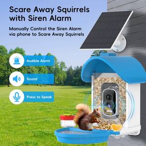 Mangeoire à <span class=keywords><strong>oiseaux</strong></span> intelligente solaire extérieure étanche 2026 avec caméra et contrôle par application, reconnaissance IA des espèces d'<span class=keywords><strong>oiseaux</strong></span> - Product Image 2