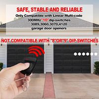 Control Remoto para Puerta de Garaje de 300MHz con un Solo Botón, 10 Interruptores DIP, Transmisor para Abrir Portones, Compatible con el Control Remoto Multicode 3089