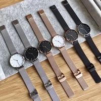 Vente en Gros Original Ultra-mince Maille Bracelet Simple Élégance Montre En Acier Inoxydable PVD Rose Or Quartz DW Femmes Montre Minimaliste