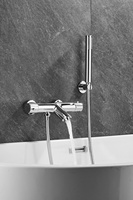 Haute qualité nouveau style argent thermostatique exposé B & S robinets robinet de baignoire robinets de bain et douche