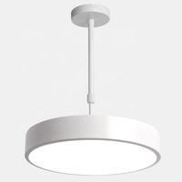 Lustre de plafond rond pour la maison minimaliste Lampe suspendue à tige télescopique en métal Lustres à led noirs Lampes suspendues modernes