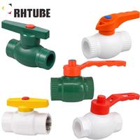 Robinet à bille manuel RHTUBE en PPR blanc avec poignée jaune pour système de plomberie d'eau chaude/froide 20-32mm