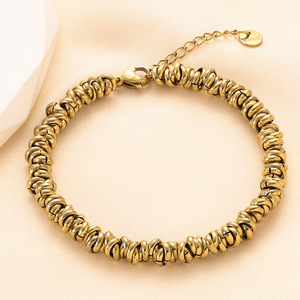 Pulsera de acero inoxidable de 6 mm, joyería de moda para mujer, oro y plata, dos tonos, cadena entrelazada, para uso diario. - Product Image 3