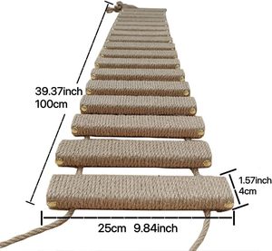 Structure d'escalade pour chat en bambou moderne avec design écologique, pont à marches DIY pour usage intérieur et extérieur - Product Image 3