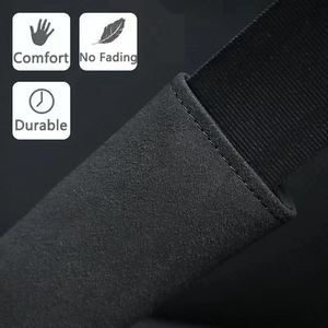 超柔软毛茸茸的黑色汽车安全带套超长翻盖带垫成人儿童加厚汽车安全带垫升级版汽车 - Product Image 2