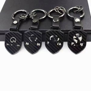 Wholesale Designer Personalized Shield Shape Car Key Ring <b>Rounded</b> Metal Ring Keychain Accessories Carbon Fiber Key Chain Custom - Product Image 4