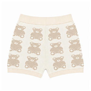 JMSWEATER Pantalones Cortos Casuales de Punto para Mujer, Diseño Jacquard 100% Algodón, Pantalones Cortos de Punto para Chica - Product Image 1