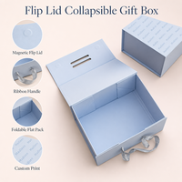 Boîte cadeau pliable écologique FSC avec couvercle magnétique, logo personnalisé, emballage plat pliable pour vêtements, OEM ODM