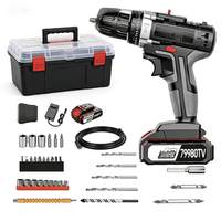 Perceuse à percussion sans fil portable à double vitesse, perceuse pistolet multifonctionnelle pour la construction domestique, moteur CC sans balais OEM, usage industriel
