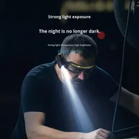Lunettes de vision nocturne à détecteur de mouvement avec projecteur LED COB, batterie 800 mAh, USB Type-C, réglables, indice IP55, mode lumière rouge, fixation auriculaire