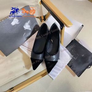 Chaussures plates décontractées en cuir de mouton pour femme CC avec nœud papillon, bout pointu, à enfiler, tendance mode toutes saisons - Product Image 5